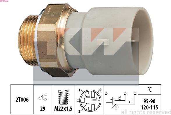 KW 550 655 - Temperature Switch, radiator / air conditioner fan car-mod.net