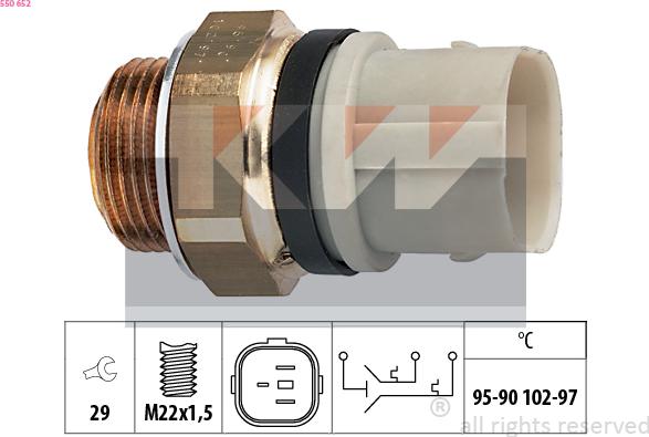 KW 550 652 - Temperature Switch, radiator / air conditioner fan car-mod.net