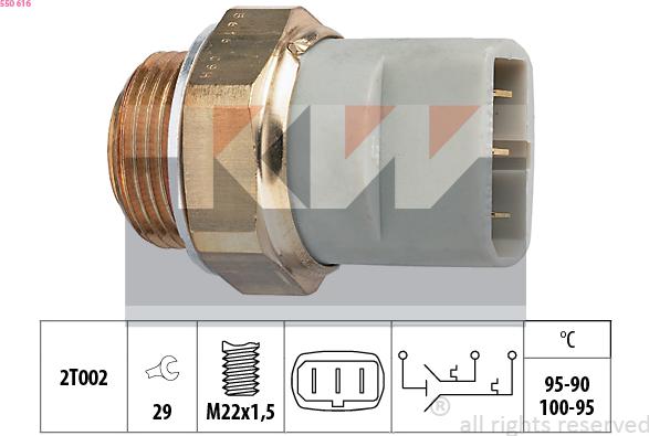 KW 550 616 - Temperature Switch, radiator / air conditioner fan car-mod.net