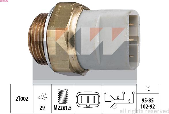 KW 550 635 - Temperature Switch, radiator / air conditioner fan car-mod.net