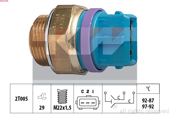 KW 550 629 - Temperature Switch, radiator / air conditioner fan car-mod.net
