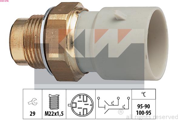 KW 550 676 - Temperature Switch, radiator / air conditioner fan car-mod.net