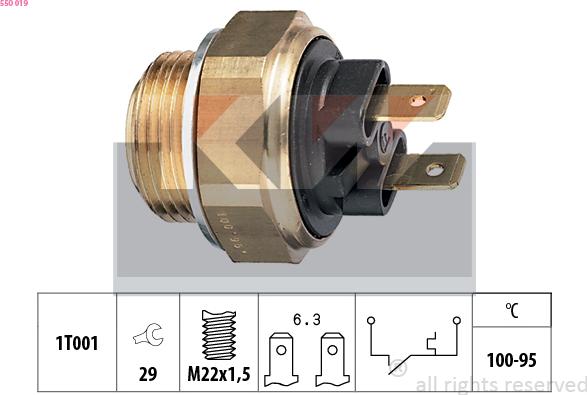 KW 550 019 - Temperature Switch, radiator / air conditioner fan car-mod.net