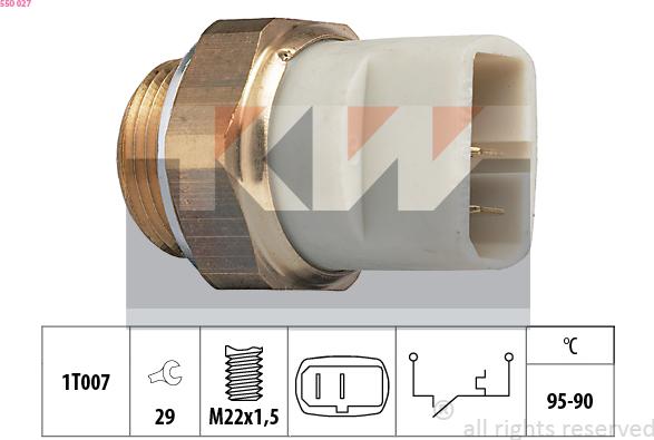 KW 550 027 - Temperature Switch, radiator / air conditioner fan car-mod.net