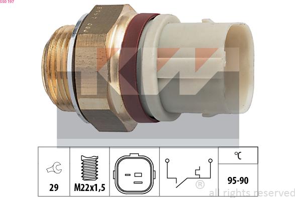 KW 550 197 - Temperature Switch, radiator / air conditioner fan car-mod.net