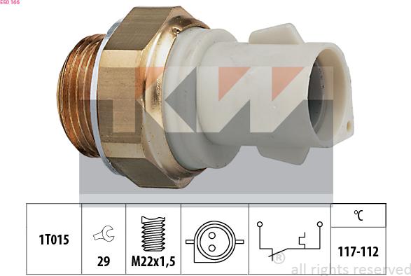 KW 550 166 - Temperature Switch, radiator / air conditioner fan car-mod.net