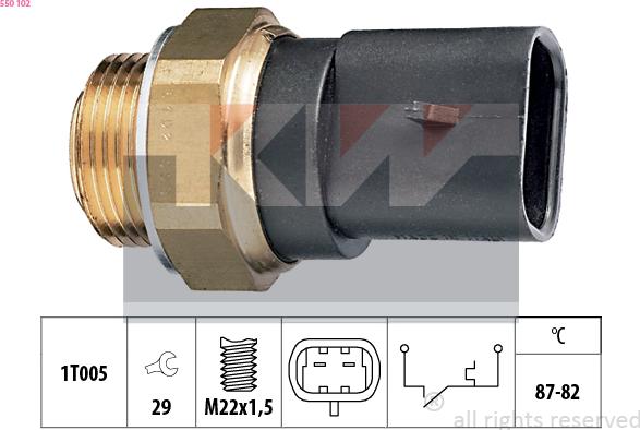 KW 550 102 - Temperature Switch, radiator / air conditioner fan car-mod.net
