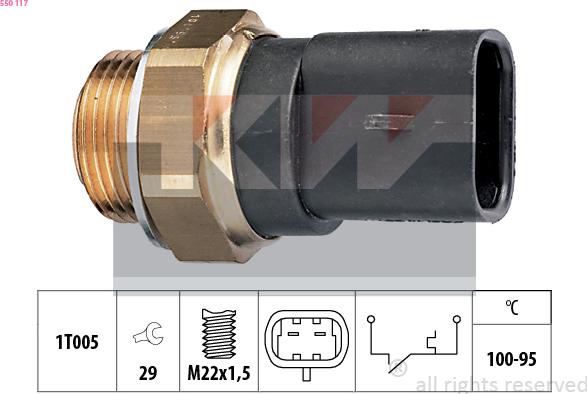 KW 550 117 - Temperature Switch, radiator / air conditioner fan car-mod.net