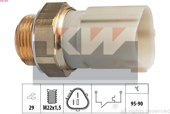 KW 550 262 - Temperature Switch, radiator / air conditioner fan car-mod.net
