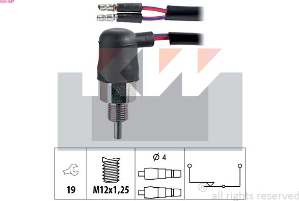 KW 560 047 - Reverse light Switch car-mod.net