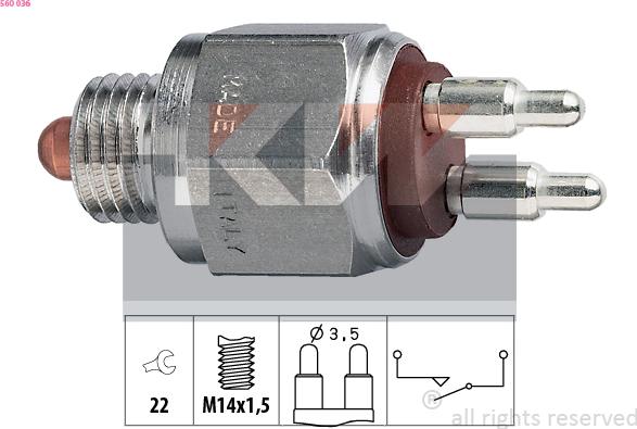 KW 560 036 - Reverse light Switch car-mod.net