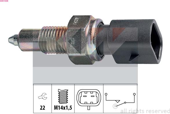 KW 560 038 - Reverse light Switch car-mod.net
