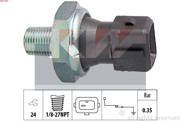 KW 500 091 - Sender Unit, oil pressure car-mod.net
