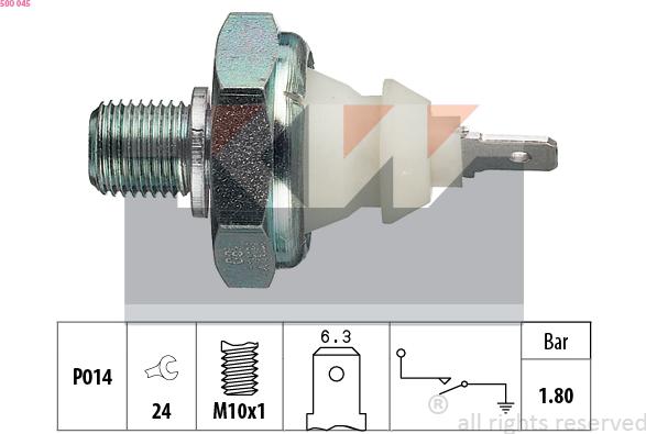 KW 500 045 - Sender Unit, oil pressure car-mod.net