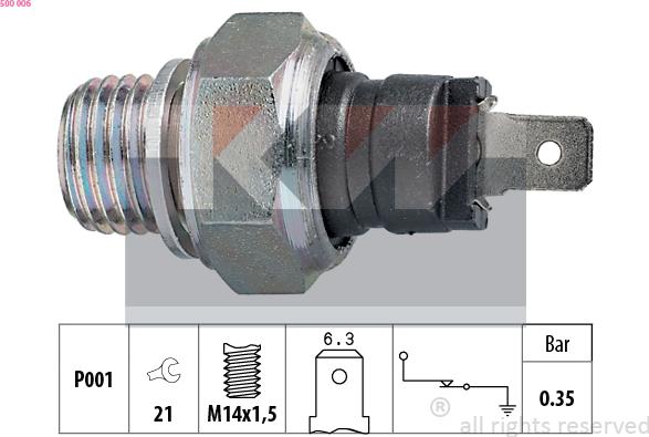 KW 500 006 - Sender Unit, oil pressure car-mod.net