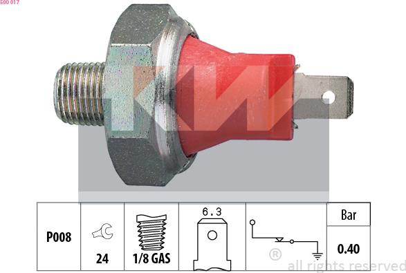 KW 500 017 - Sender Unit, oil pressure car-mod.net