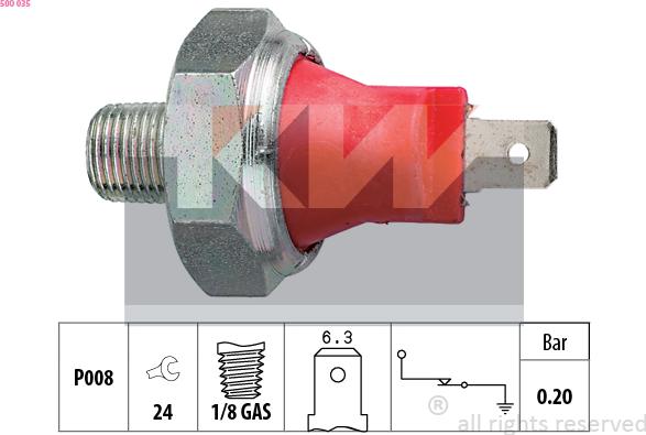 KW 500 035 - Sender Unit, oil pressure car-mod.net