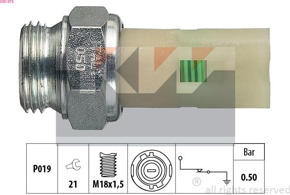 KW 500 075 - Sender Unit, oil pressure car-mod.net