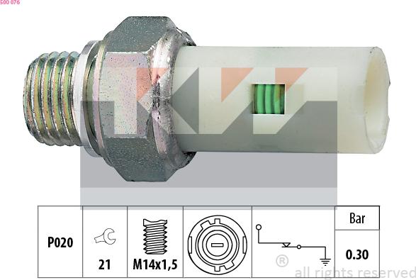 KW 500 076 - Sender Unit, oil pressure car-mod.net