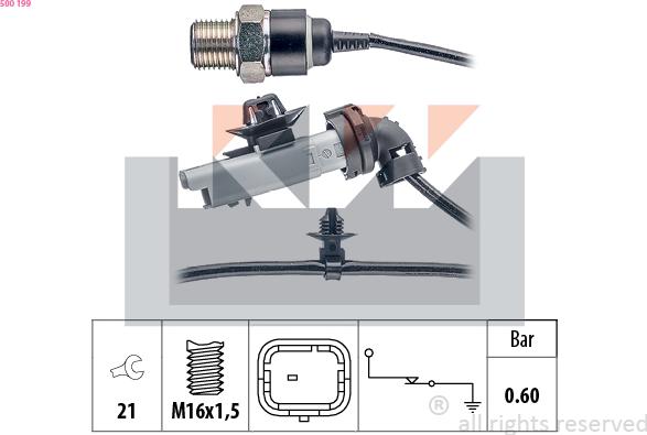 KW 500 199 - Sender Unit, oil pressure car-mod.net