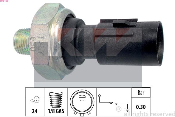 KW 500 195 - Sender Unit, oil pressure car-mod.net