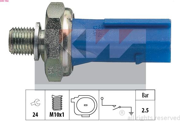 KW 500 192 - Sender Unit, oil pressure car-mod.net