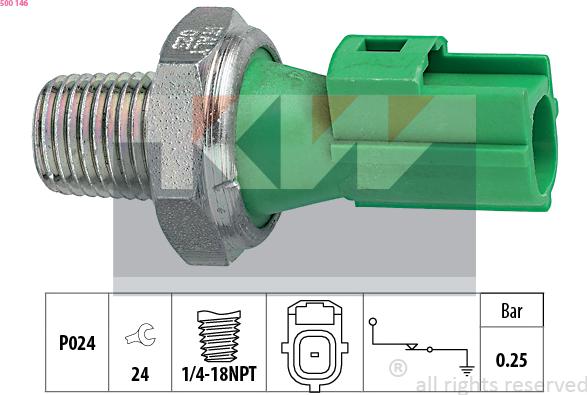 KW 500 146 - Sender Unit, oil pressure car-mod.net