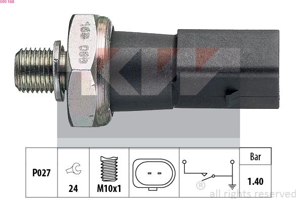 KW 500 168 - Sender Unit, oil pressure car-mod.net