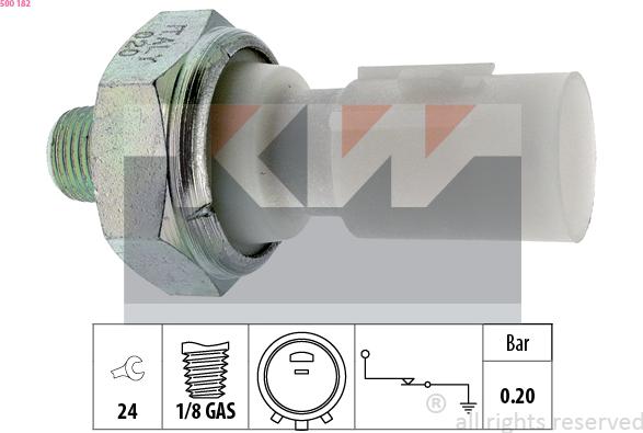 KW 500 182 - Sender Unit, oil pressure car-mod.net
