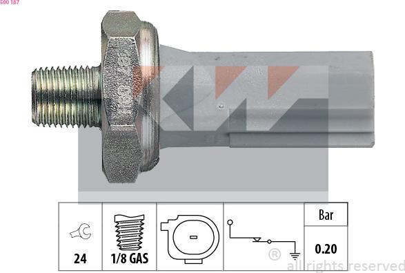 KW 500 187 - Sender Unit, oil pressure car-mod.net
