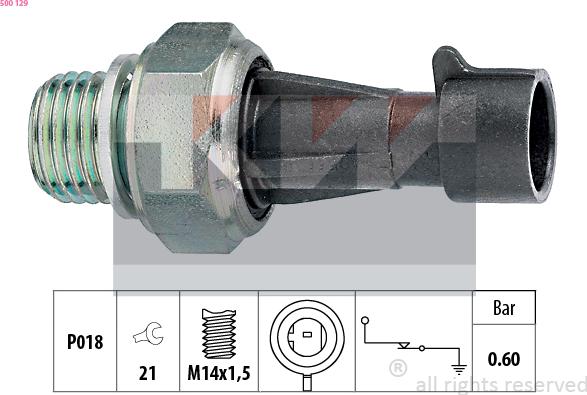 KW 500 129 - Sender Unit, oil pressure car-mod.net