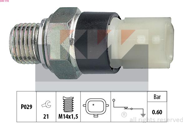 KW 500 178 - Sender Unit, oil pressure car-mod.net