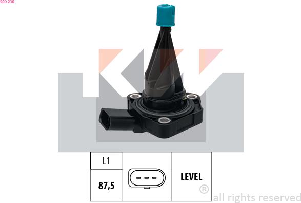 KW 500 230 - Sensor, engine oil level car-mod.net