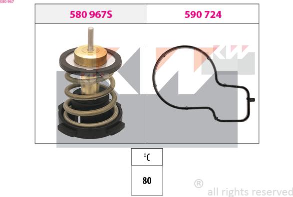 KW 580 967 - Coolant thermostat / housing car-mod.net