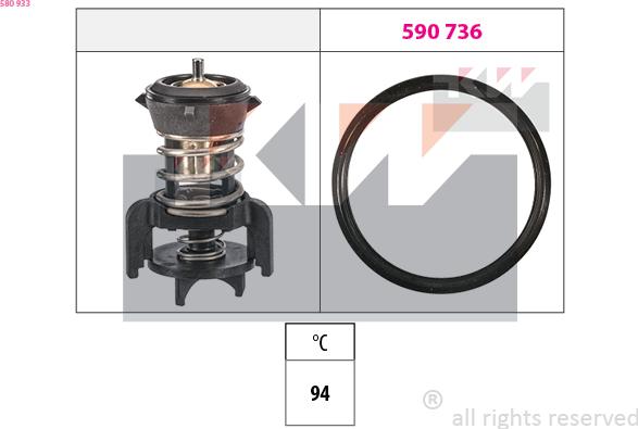 KW 580 933 - Coolant thermostat / housing car-mod.net