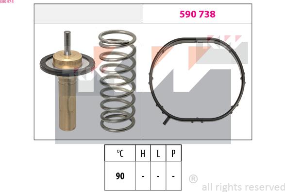 KW 580 974 - Coolant thermostat / housing car-mod.net