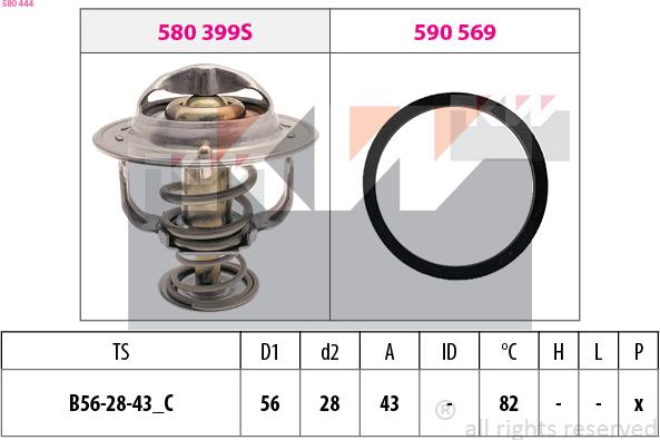 KW 580 444 - Coolant thermostat / housing car-mod.net