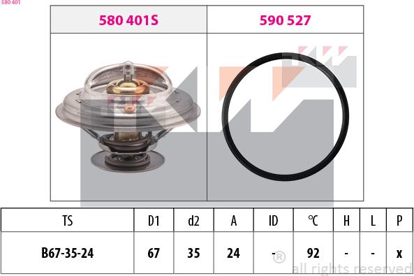 KW 580 401 - Coolant thermostat / housing car-mod.net