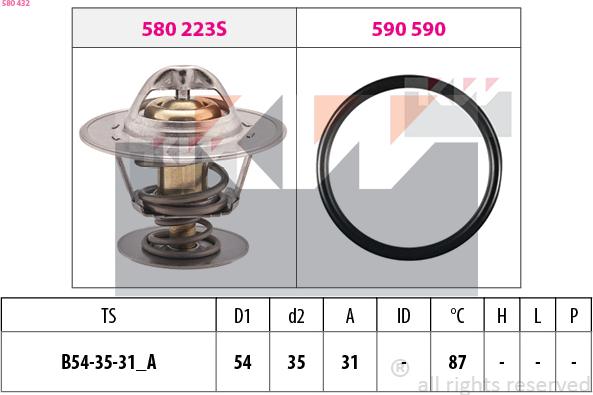 KW 580 432 - Coolant thermostat / housing car-mod.net
