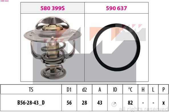 KW 580 522 - Coolant thermostat / housing car-mod.net