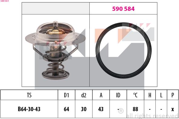 KW 580 651 - Coolant thermostat / housing car-mod.net