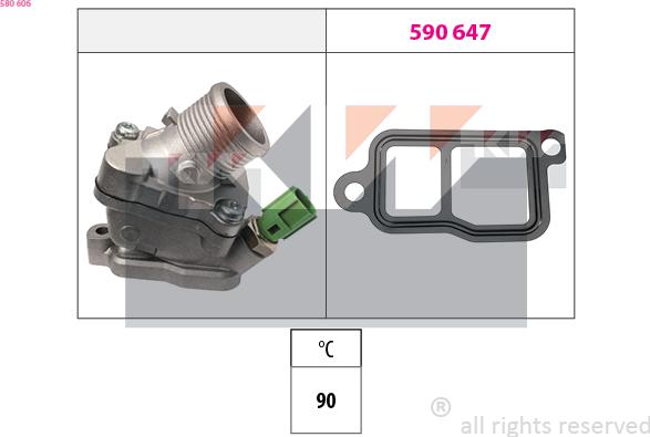 KW 580 606 - Coolant thermostat / housing car-mod.net