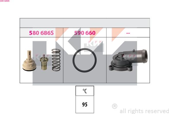 KW 580 686K - Coolant thermostat / housing car-mod.net