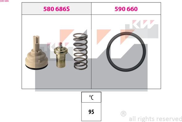 KW 580 686 - Coolant thermostat / housing car-mod.net