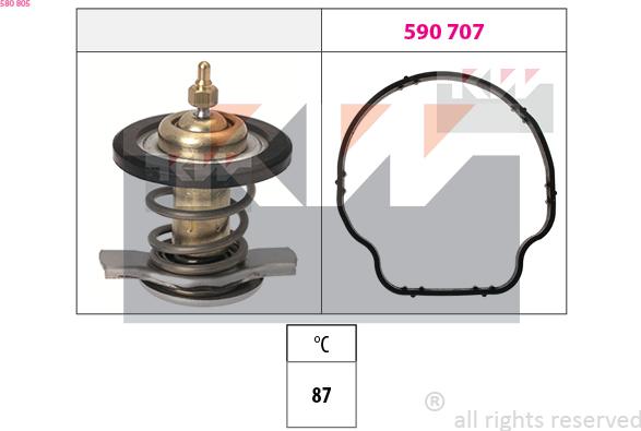 KW 580 805 - Coolant thermostat / housing car-mod.net
