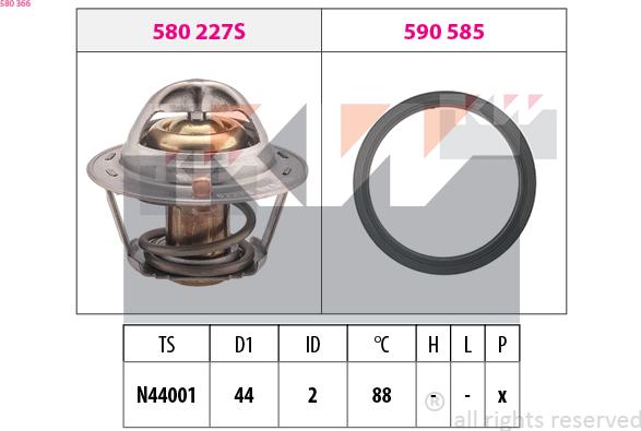 KW 580 366 - Coolant thermostat / housing car-mod.net
