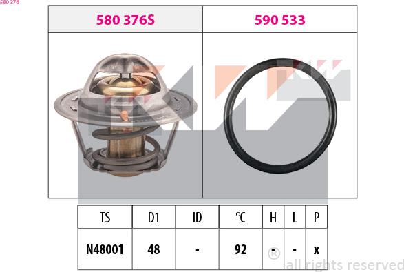KW 580 376 - Coolant thermostat / housing car-mod.net