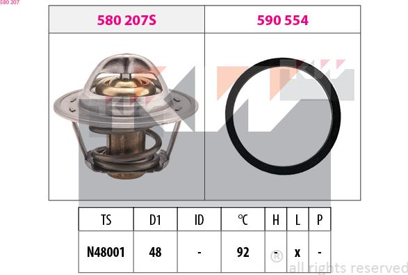 KW 580 207 - Coolant thermostat / housing car-mod.net