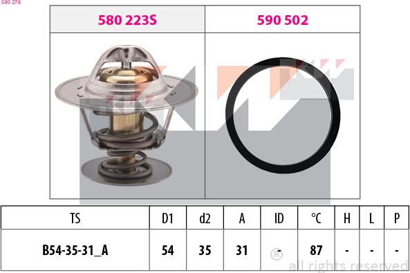 KW 580 278 - Coolant thermostat / housing car-mod.net