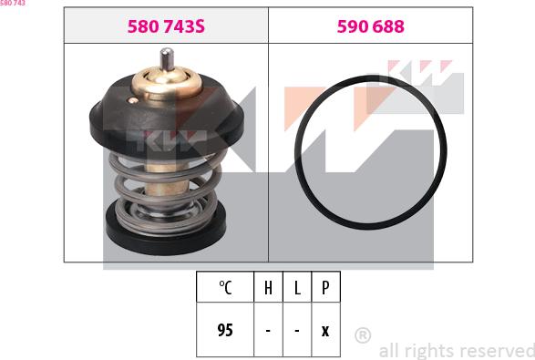KW 580 743 - Coolant thermostat / housing car-mod.net